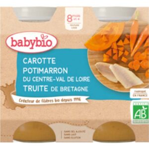 Pot Carotte Potimarron Truite 2x200g Babybio Alimenation Saine Maroc