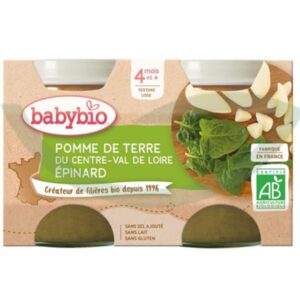 Pot Pomme de Terre Épinard 2x130g Babybio Aliment Bio Maroc