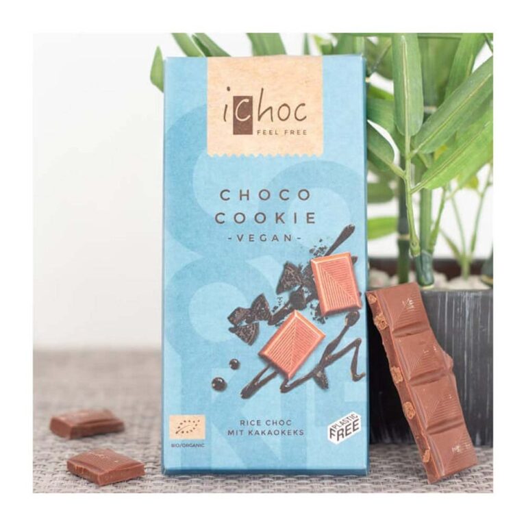 Tablette Choco Cookie 80g Ichoc Vegan Maroc Avant Tablette Choco Cookie 80g Ichoc Vegan Maroc Avant