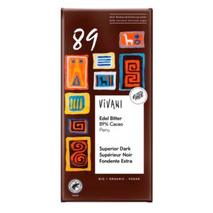 Tablette de chocolat sup peru 89%0 80g Vivani Bio Maroc