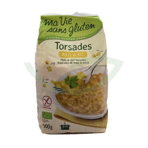Torsades Maïs et Riz 500g Ma vie sans gluten Pâtes bio Maroc Torsades Maïs et Riz 500g Ma vie sans gluten Pâtes bio Maroc