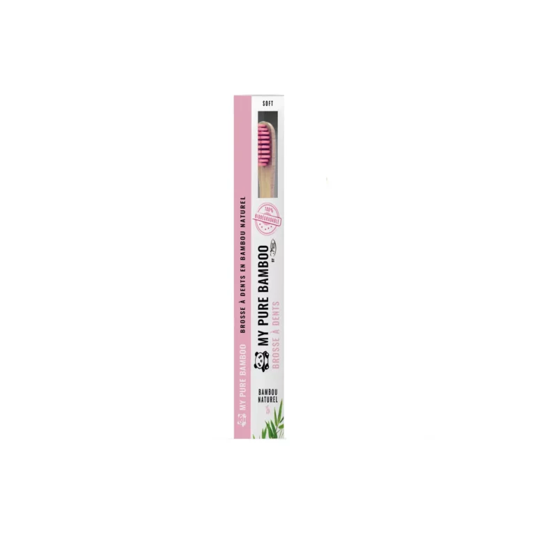 Brosse à Dent Bambou Rose - Denti Smile-Maroc Brosse à Dent Bambou Rose - Denti Smile-Maroc