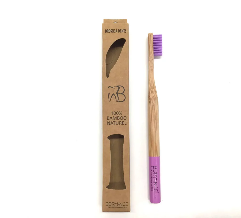 Brosse à Dent Bambou Souple Violet - Denti Smile-Maroc