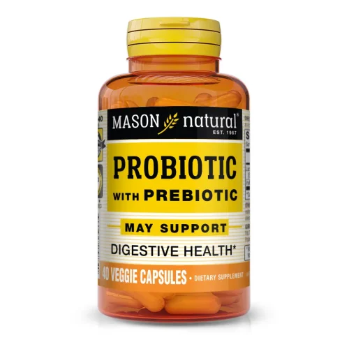 Capsules végétales Probiotiques & Prébiotiques - 40 capsules - avant - Mason Natural-Maroc