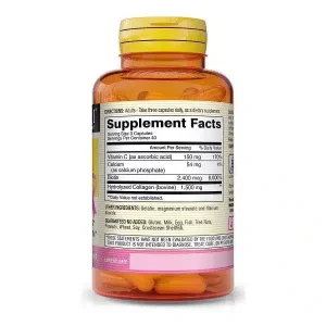 Collagène 1500 Vitamine C - B120 Capsules - arrière - Mason Natural - Maroc Collagène 1500 Vitamine C - B120 Capsules - arrière - Mason Natural - Maroc