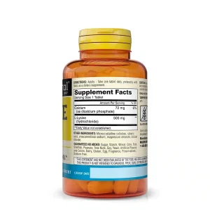 L-Lysine - 100 comprimés - 500 mg - arrière - Mason Natural-Maroc L-Lysine - 100 comprimés - 500 mg - arrière - Mason Natural-Maroc