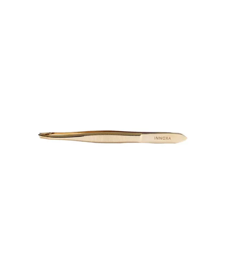 Pince épiler mors crabe biais dorée 8,9 cm Innoxa Maroc