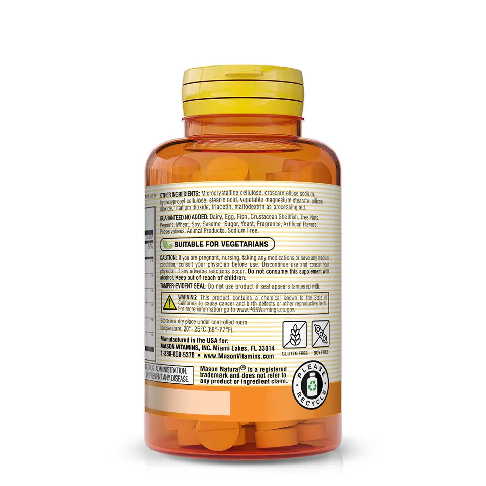 Relaxation et Sommeil - 90 Comprimés - côté - Mason Natural Relaxation et Sommeil - 90 Comprimés - côté - Mason Natural