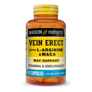 Vein Erect avec L-Arginine & Maca - 80 Capsules - Mason Natural-Maroc