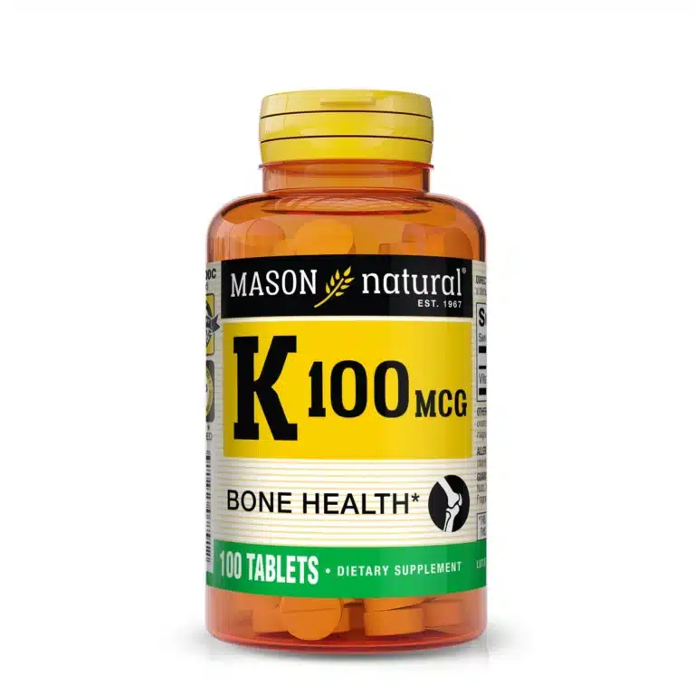 Vitamine K - 100 mcg - 100 comprimés - Mason Natural-Maroc Vitamine K - 100 mcg - 100 comprimés - Mason Natural-Maroc