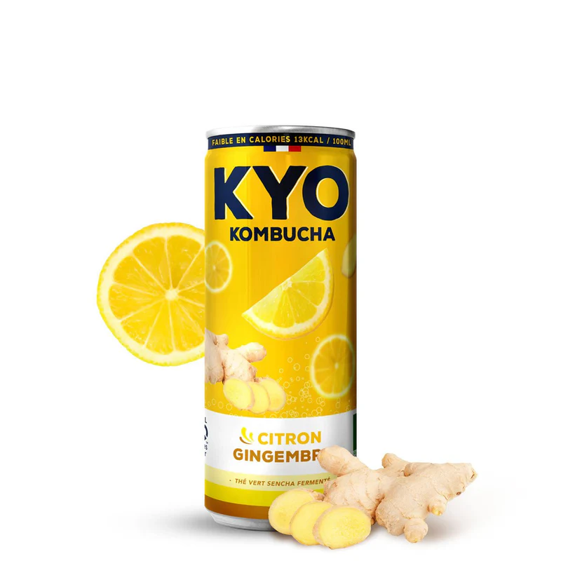 Canette Citron Gingembre Kombucha – 33 cl – Kyo