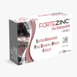 Fortezinc 30 comprimés de marque Nutrilair, complément alimentaire bio Maroc.