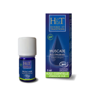 Muscade Noix Bio 5 ml de la marque Herbes et Traditions, huile réconfortante Maroc