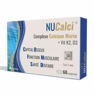 NUCalci Calcium Marin 60 cp. de la marque Nutrilair, complément alimentaire bio Maroc.