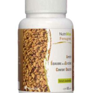 Nutrimax Fenugrec 60 gel de la marque Nutrilair, complément alimentaire bio Maroc.