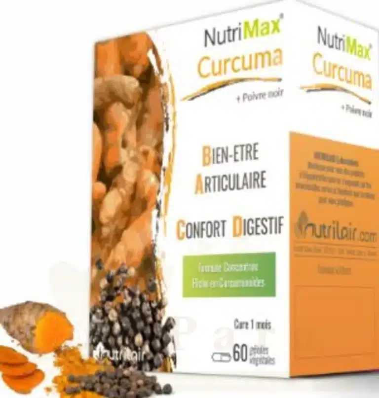 Curcuma Poivre Noir 60 gélules nutrimax boîte curcuma poivre noir 60 gélules nutrimax