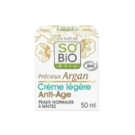 Crème légère anti-age jour 50ml de So'Bio qui Hydrate et protège la peau au Maroc