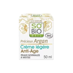 Crème légère anti-age jour 50ml de So'Bio qui Hydrate et protège la peau au Maroc