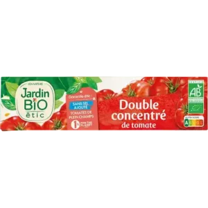 Double concentré de tomate 200g Jardin Bio Sans sel Maroc