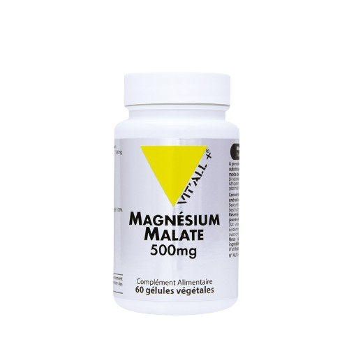 Magnésium Malate – 500mg – 60 gélules – Vit’All+