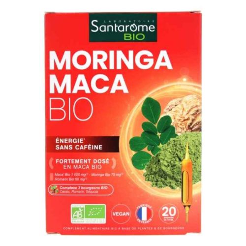 Moringa Maca 20 ampoules de Santarome Mémoire et concentration au Maroc