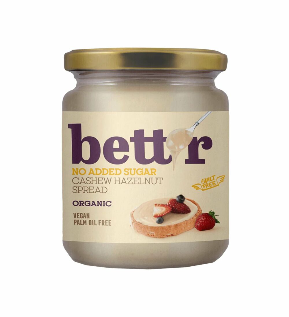 Pâte à Tartiner Choco Blanc Cajou-Noisettes sans Sucre Bio 250g Bett'r Vegan Maroc