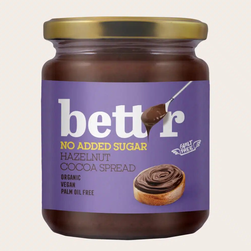 Pâte à Tartiner Noisette Cacao sans Sucre Bio – 250g – Bett’r