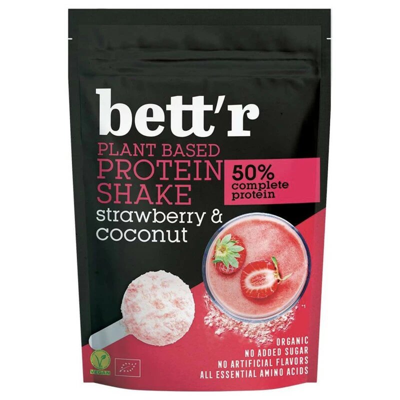 Protéine Shake Fraise-Coco Bio – 450g – Bett’r