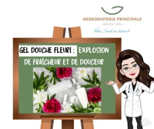 Article gel douche fleuri