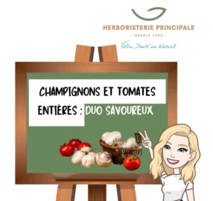 caricature article blog champignons et tomates entières