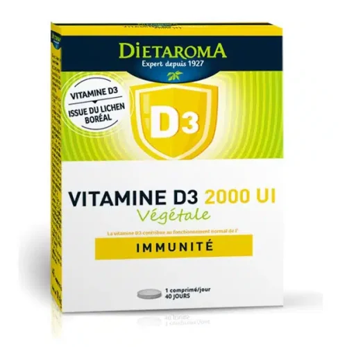 Vitamine D3 2000ui 40 comprimés DIETAROMA Vitamine D3 2000ui 40 comprimés DIETAROMA