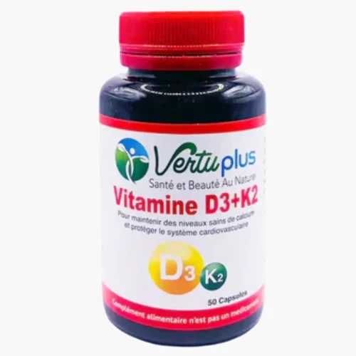 Vitamine D3+K2 - 50 capsules - vertuplus Vitamine D3+K2 - 50 capsules - vertuplus