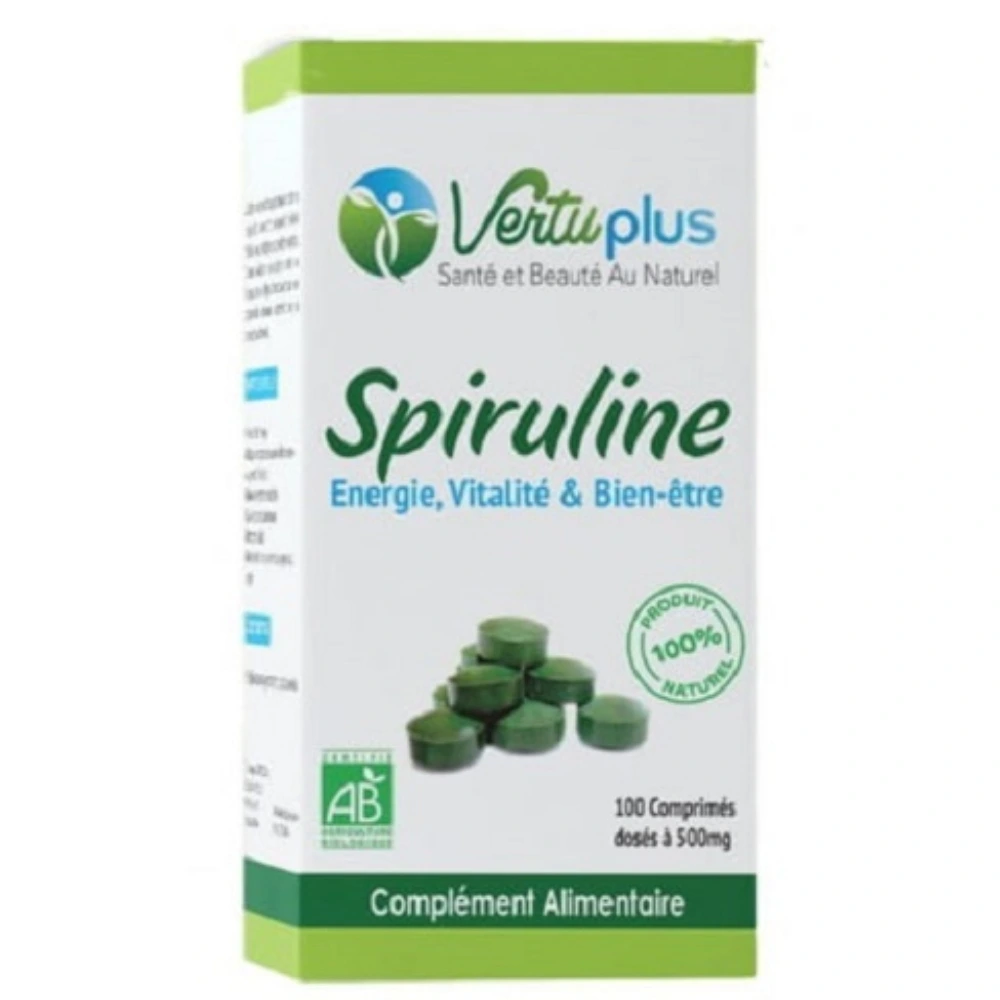 Spiruline – 100 comprimés – 500mg – Vertuplus