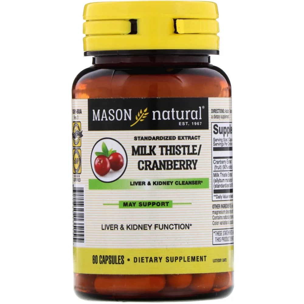 Chardon-Marie / Canneberge – 60 capsules – Mason Natural