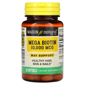 Méga biotine - 10000mg - 100 gélules - Mason Natural