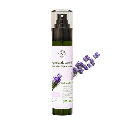 Hydrolat de lavande – 170 ml – Lotus Bio Flacon de 170 ml d'eau florale de lavande Lotus Bio