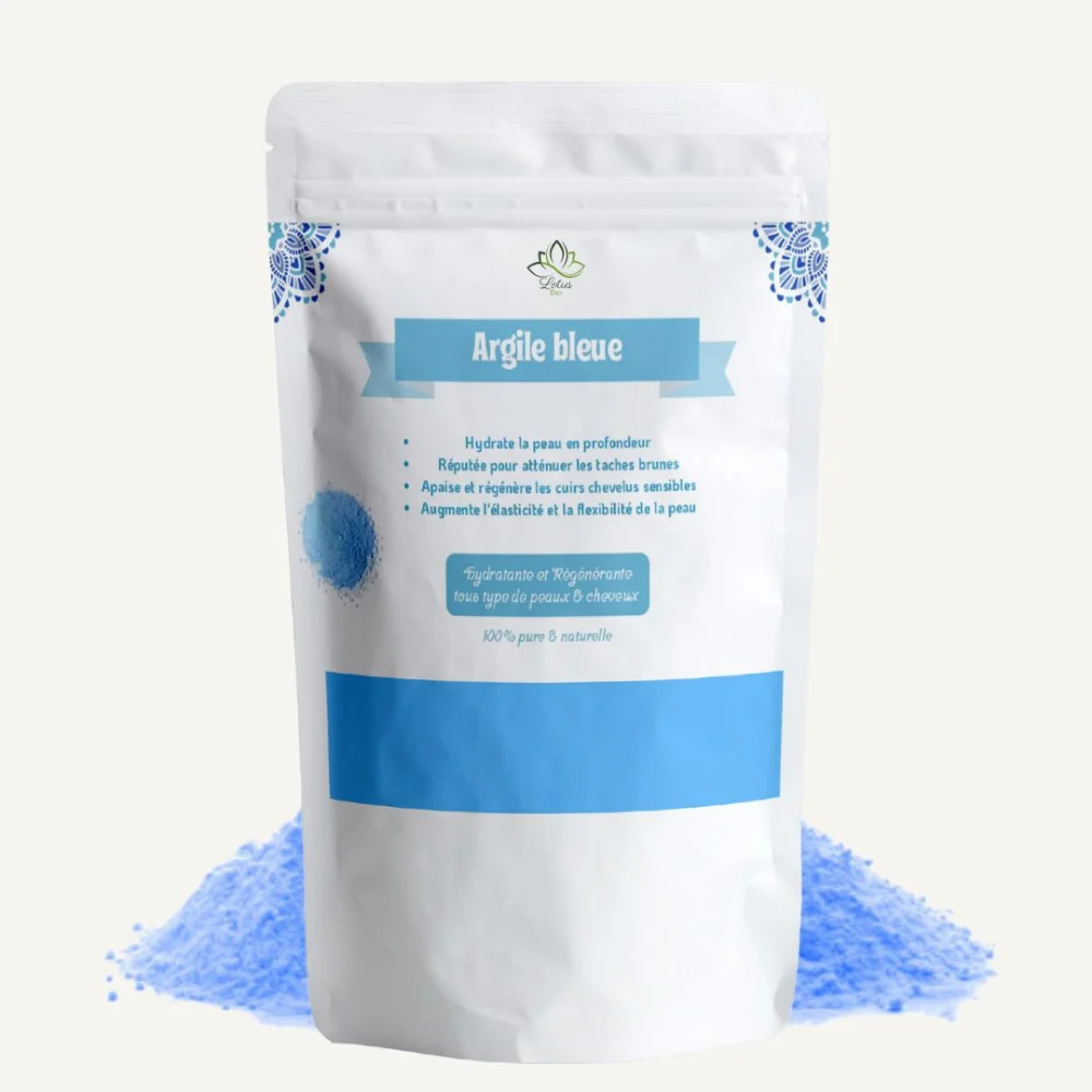 Argile bleue 100 g Lotus Bio Argile bleue 100 g Lotus Bio packshot sachet ou pot
