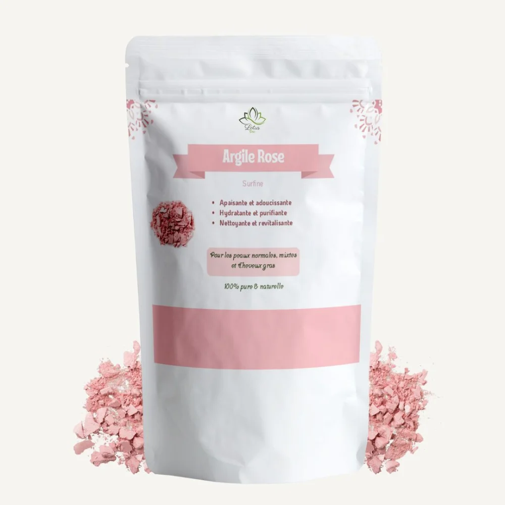 Argile rose 100 g Lotus Bio packshot sachet ou pot