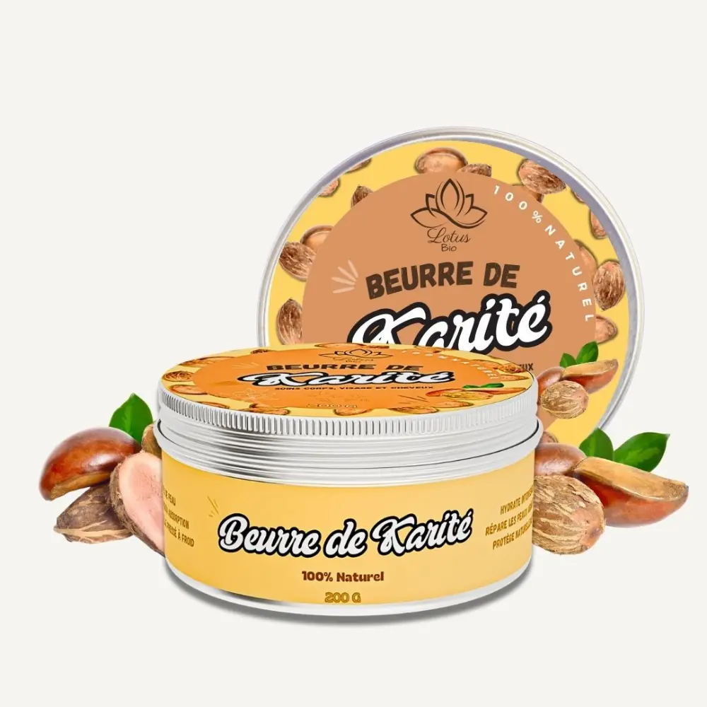 Beurre de karité 200 g Lotus Bio Beurre de karité 200 g Lotus Bio packshot pot