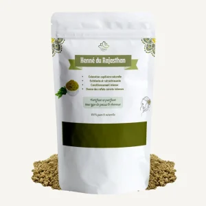 Sachet de henné du Rajasthan pur Lotus Bio 100 g