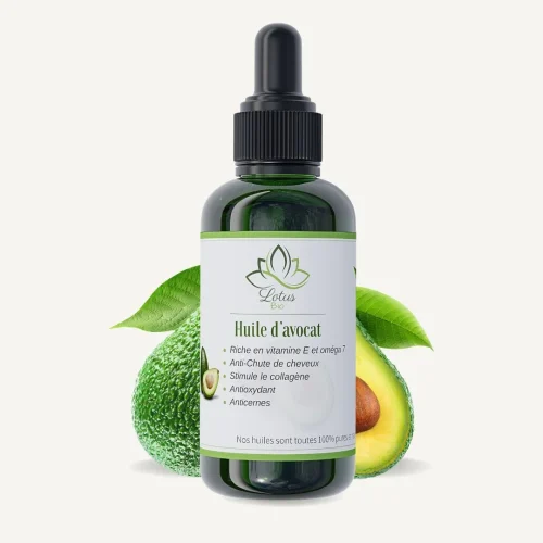 Huile d’avocat 50 ml Lotus Bio packshot flacon en verre ambré