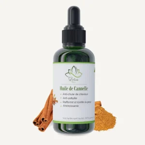 Huile de cannelle 50 ml Lotus Bio packshot flacon en verre ambré