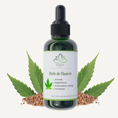 Huile de chanvre 50 ml Lotus Bio packshot flacon