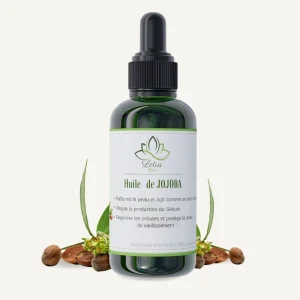 Huile de jojoba 50 ml Lotus Bio packshot flacon en verre ambré