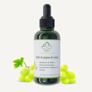 Huile de pépins de raisin 50 ml Lotus Bio Huile de pépins de raisin 50 ml Lotus Bio packshot flacon