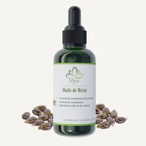 Huile de ricin 50 ml Lotus Bio Huile de ricin 50 ml Lotus Bio packshot flacon en verre ambré