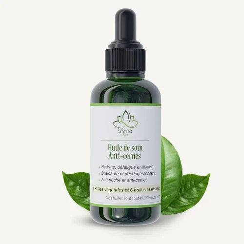 Huile de soin Anti-cernes – 50 ml – Lotus Bio Huile de soin anti-cernes 50 ml Lotus Bio packshot flacon