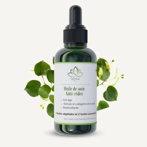 Huile de soin Anti-rides – 50 ml – Lotus Bio Huile de soin anti-rides 50 ml Lotus Bio packshot flacon