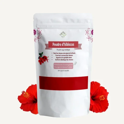 Poudre d'hibiscus 100 g Lotus Bio Visuel du produit poudre d'hibiscus Lotus Bio 100 g dans son emballage