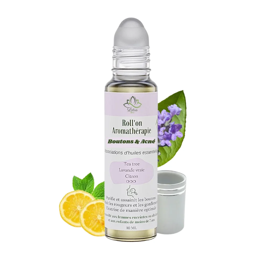 Roll on boutons & acné 10 ml Lotus Bio Roll-on ciblé boutons et acné Lotus Bio 10 ml